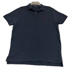 Polo‎ Ralph Lauren Red Pony Polo Shirt Navy Large Preppy Short Sleeve
